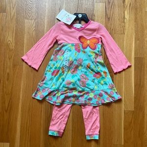 Baby Lulu Toddler Girls Dress/Leggings Cosmo Matching Set